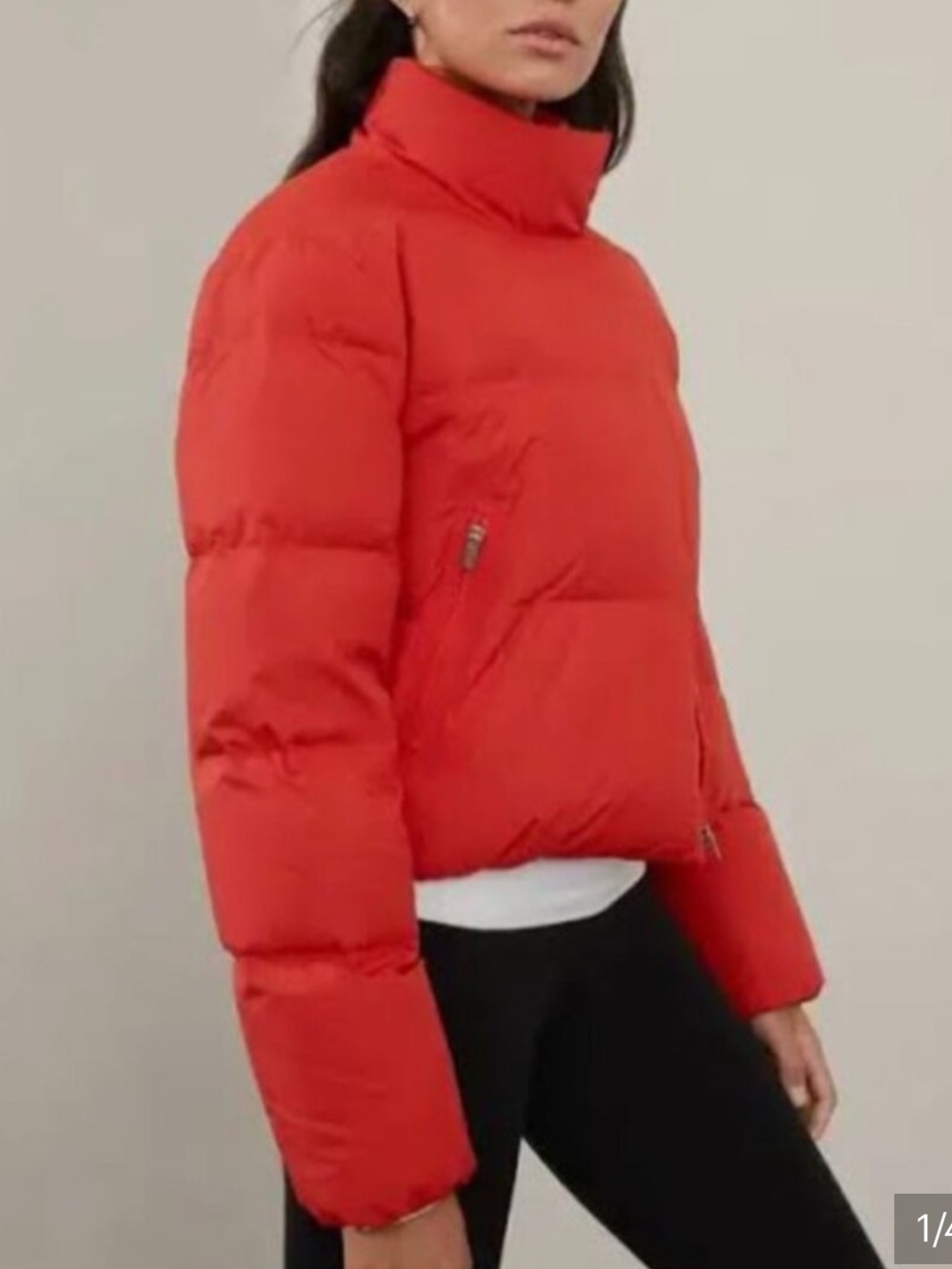 Athleta Red Short Puffer Jacket
